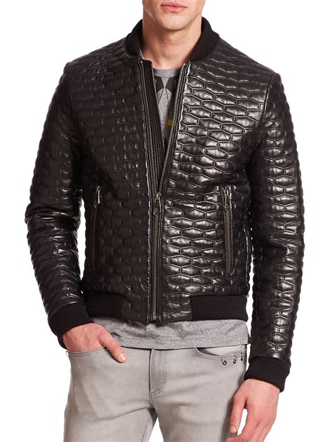 versace coat mens|versace leather jacket men's.